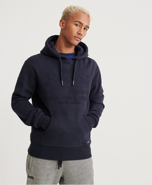 Superdry Sweat Ing Shop Embossed Férfi Kapucnis Pulóver Kék | MNWQK4502